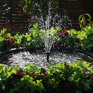 Small pump in garden fountain