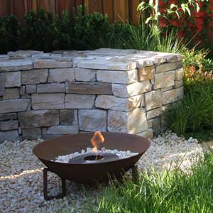 Stacked stone garden seat